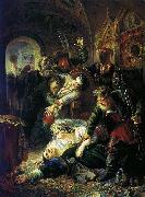 Konstantin Makovsky Agents of the False Dmitry kill the son of Boris Godunov oil painting artist